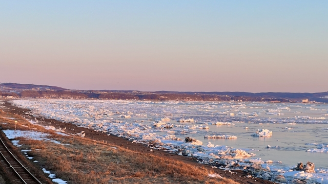 網走の流氷